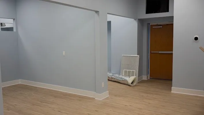 Renovated interior with new flooring and fresh paint